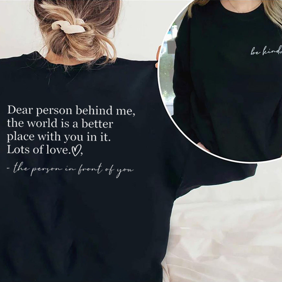 Be Kind Logo Language Women's Blessing Inspirational Loose Sweater