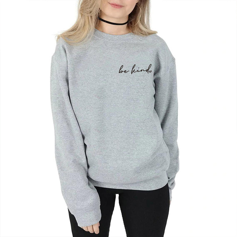Be Kind Logo Language Women's Blessing Inspirational Loose Sweater